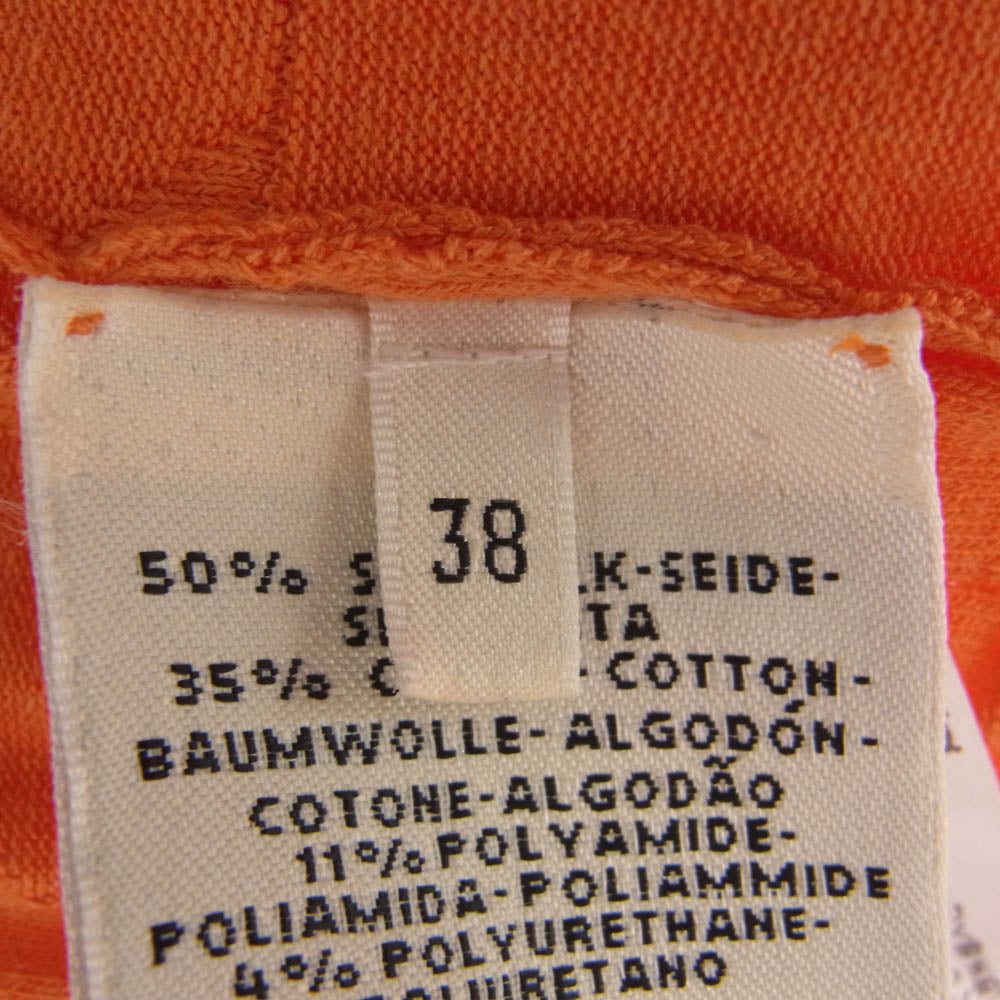 HERMES エルメス シルク混 半袖 カットソー トップス オレンジ系 38【中古】