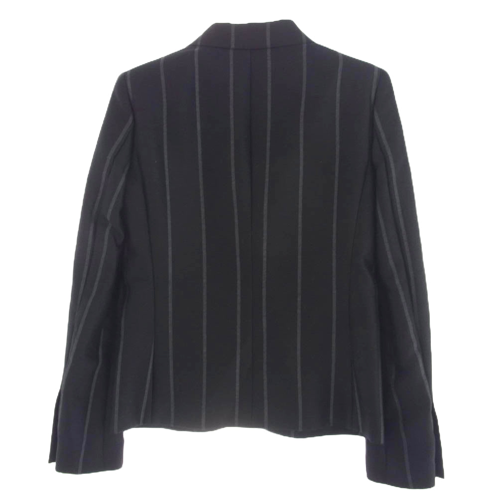 GUCCI グッチ 354789 シルク混 コットン ストライプ テーラード ジャケット ブラック系【中古】