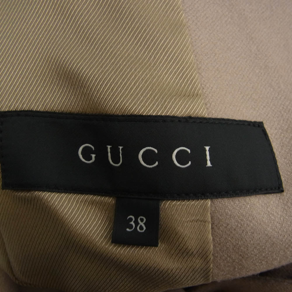 GUCCI グッチ 297161292855 カシミア混 ウール パンツ スーツ ジャケット セットアップ ベージュ系 上：38　下：36【中古】