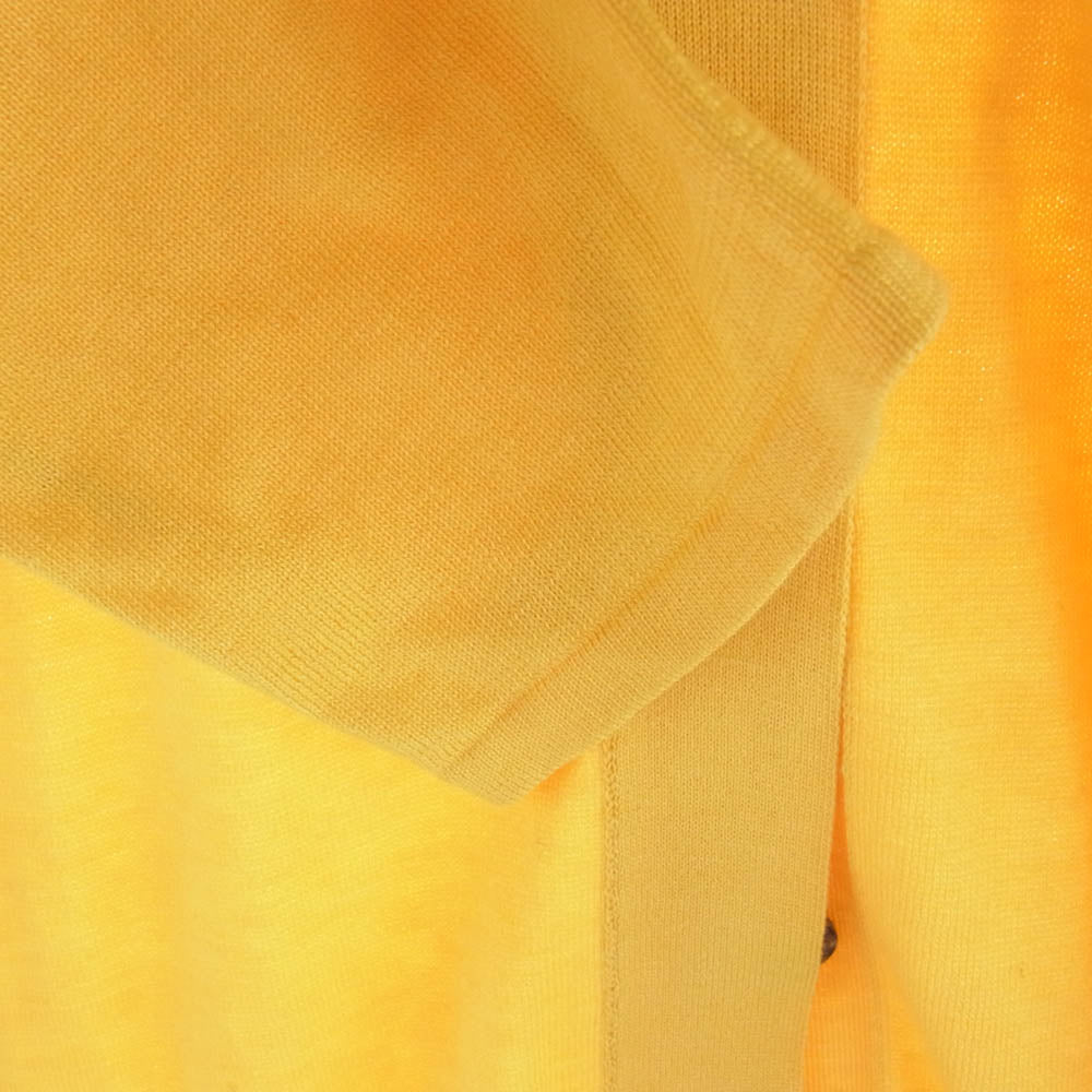 HERMES エルメス シルク混 コットン ニット カーディガン イエロー系 34【中古】