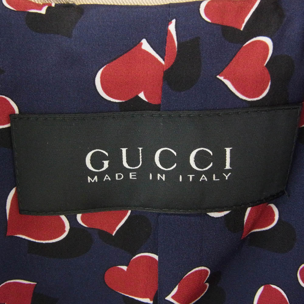GUCCI グッチ 335803 裏地ハート トレンチコート ベージュ系 36【中古】