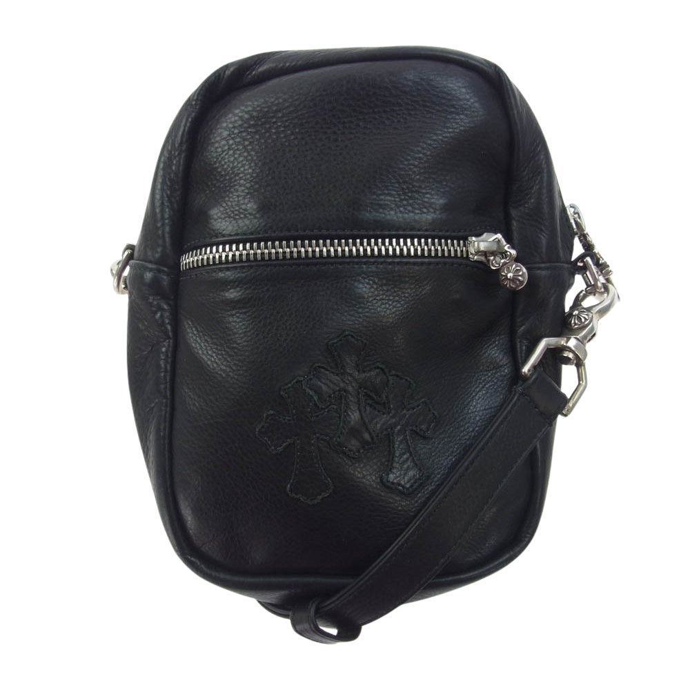 CHROME HEARTS クロムハーツ（原本無） Taka Mini タカ ミニ オールレザー セメタリークロスパッチ ショルダーバッグ  ブラック系【中古】