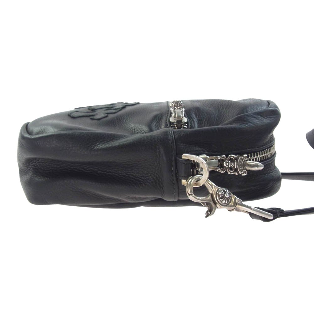 CHROME HEARTS クロムハーツ（原本無） Taka Mini タカ ミニ オールレザー セメタリークロスパッチ ショルダーバッグ ブラック系【中古】