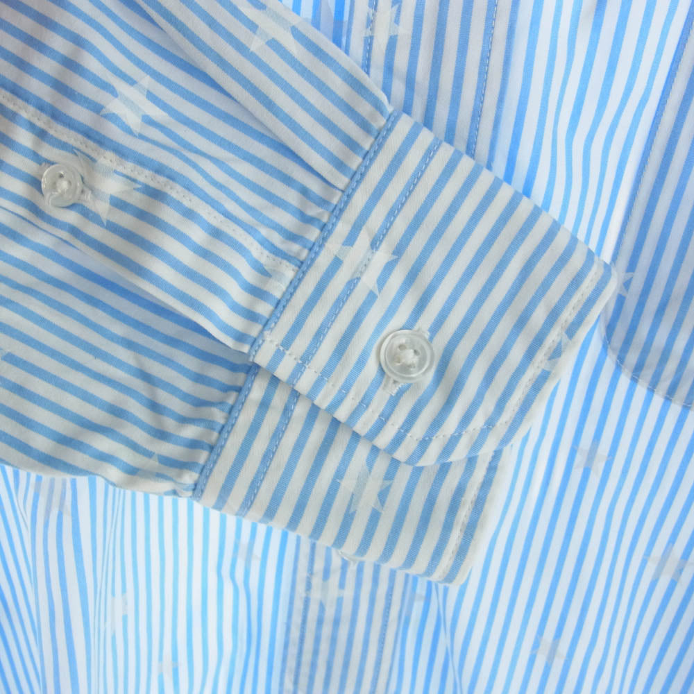 uniform experiment ユニフォームエクスペリメント UE-101019 スター ストライプ ボタンダウン 長袖シャツ ブルー系 ホワイト系 1【中古】