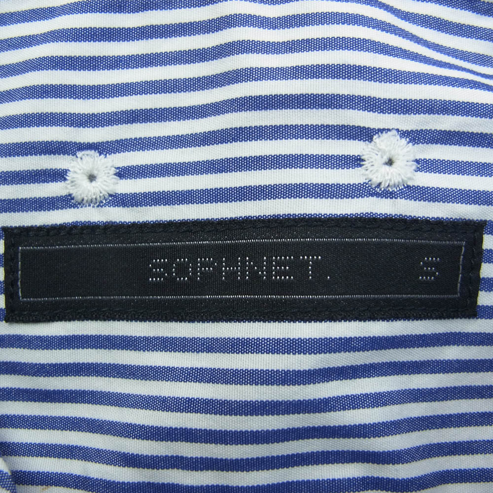 SOPHNET. ソフネット SOPH-160004 SIDE TAPE LINE B.D SHIRT サイドテープ カモフラ ストライプ ボタンダウン 長袖シャツ ブルー系 S【中古】
