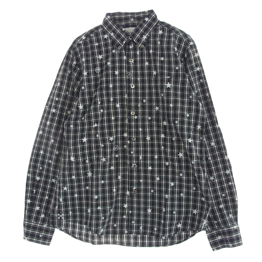 uniform experiment ユニフォームエクスペリメント 15AW UE-156077 STAR PRINT B.D SHIRT スタープリント ボタンダウン 長袖シャツ ブラック系 ホワイト系 2【中古】