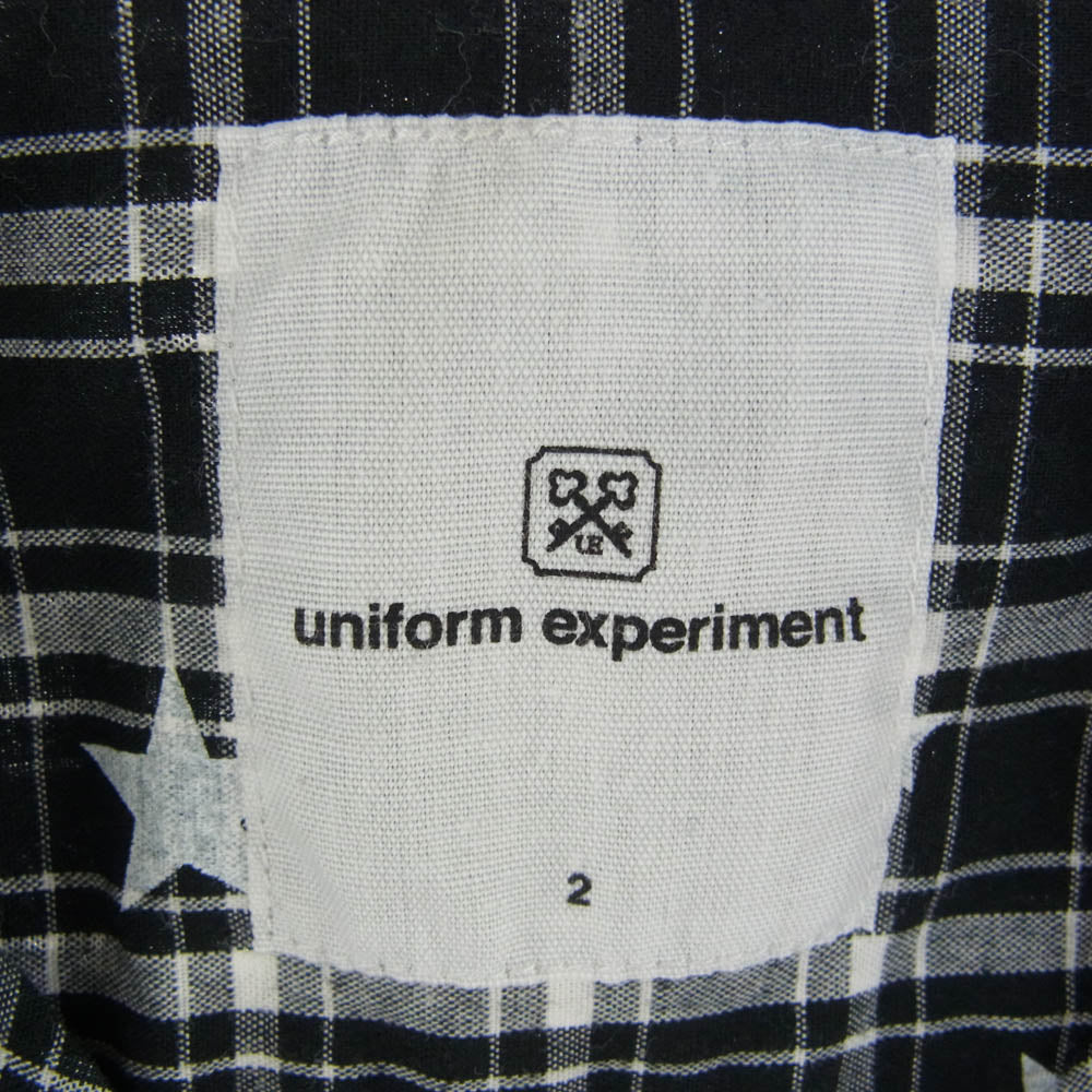 uniform experiment ユニフォームエクスペリメント 15AW UE-156077 STAR PRINT B.D SHIRT スタープリント ボタンダウン 長袖シャツ ブラック系 ホワイト系 2【中古】