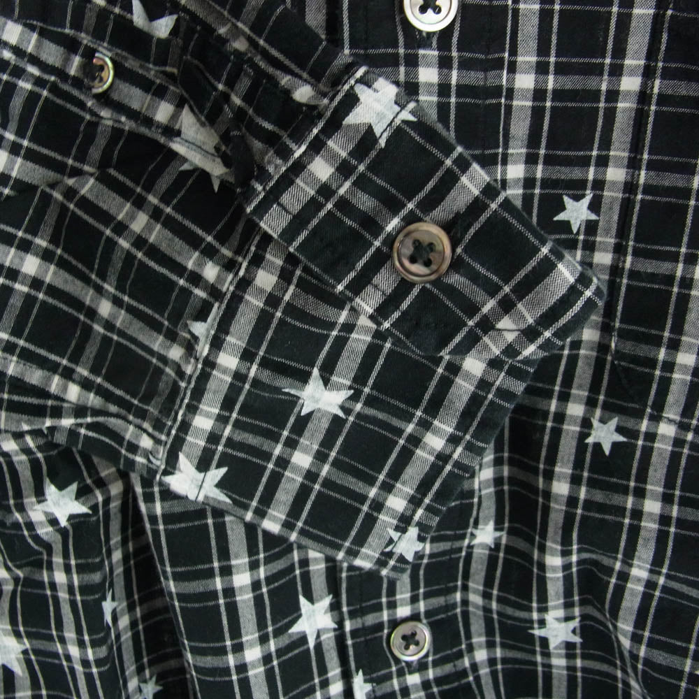 uniform experiment ユニフォームエクスペリメント 15AW UE-156077 STAR PRINT B.D SHIRT スタープリント ボタンダウン 長袖シャツ ブラック系 ホワイト系 2【中古】
