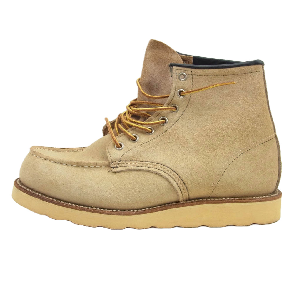 RED WING レッドウィング 8173 四角犬タグ アイリッシュセッター モックトゥ ラフアウト スエード ブーツ ベージュ系 US8.5E【極上美品】【中古】