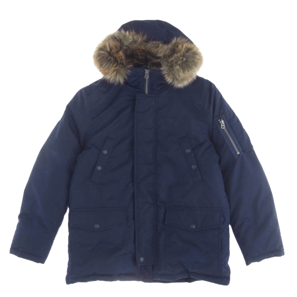 POLO RALPH LAUREN ポロ・ラルフローレン ファーフード付き ウォーターレジスト ダウン ジャケット ネイビー系 M【美品】【中古】