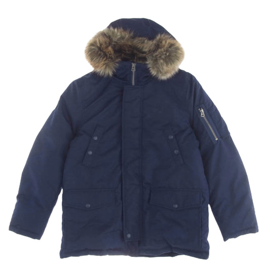 POLO RALPH LAUREN ポロ・ラルフローレン ファーフード付き ウォーターレジスト ダウン ジャケット ネイビー系 M【美品】【中古】