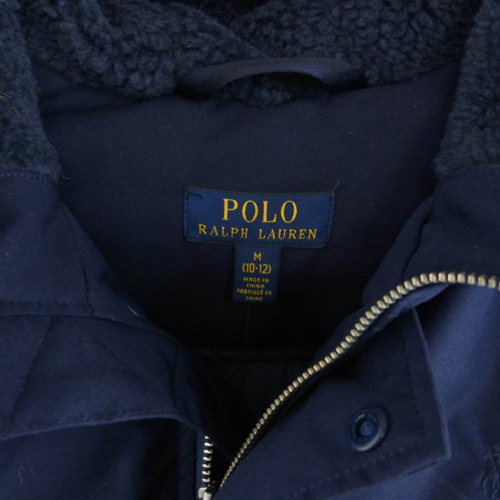 POLO RALPH LAUREN ポロ・ラルフローレン ファーフード付き ウォーターレジスト ダウン ジャケット ネイビー系 M【美品】【中古】