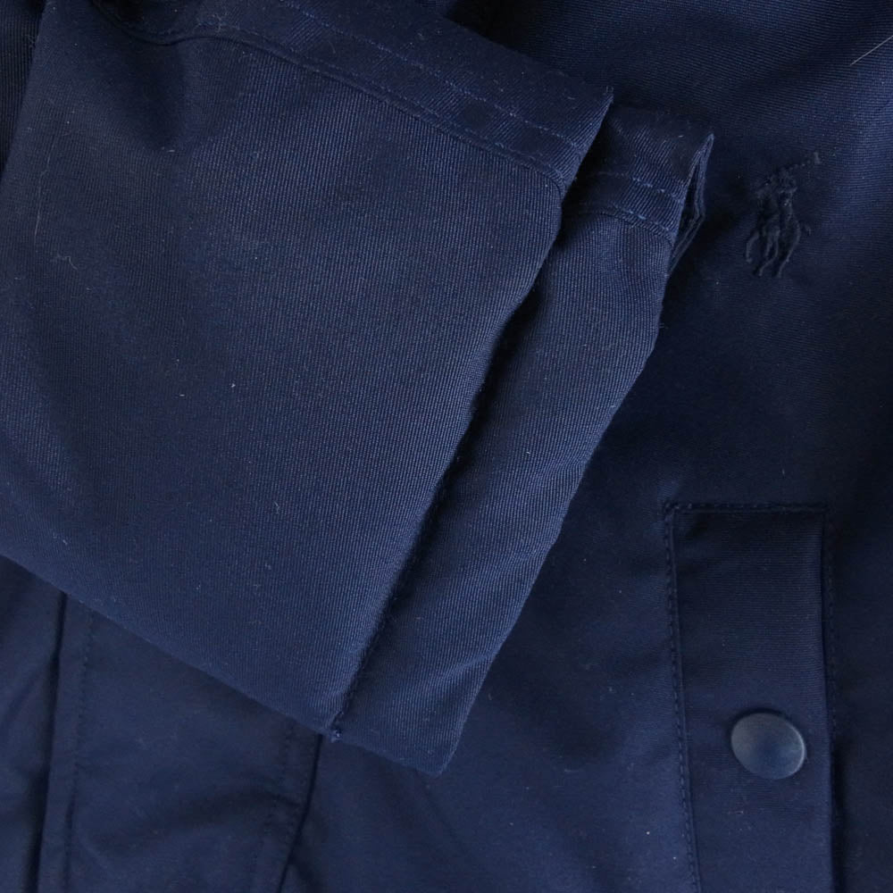 POLO RALPH LAUREN ポロ・ラルフローレン ファーフード付き ウォーターレジスト ダウン ジャケット ネイビー系 M【美品】【中古】