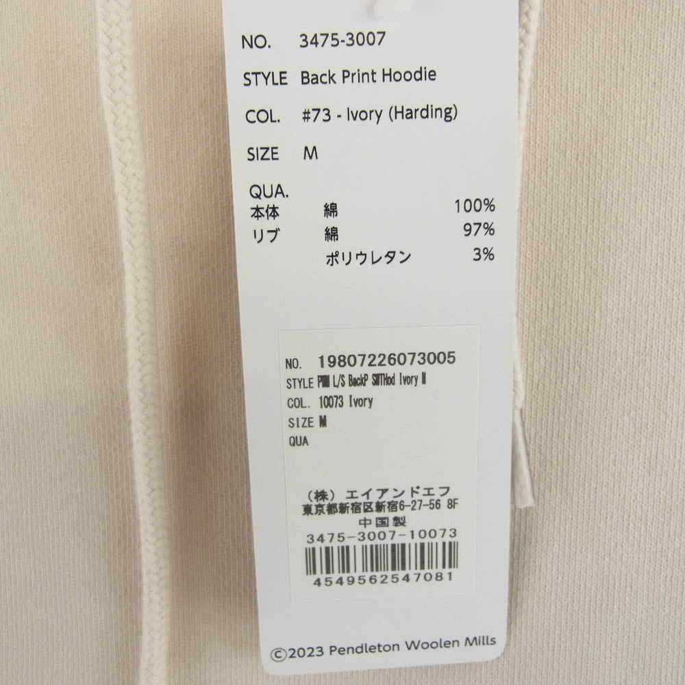 PENDLETON ペンドルトン 3475-3007 ネイティブ柄 スウェット フーディ パーカー オフホワイト系 M【新古品】【未使用】【中古】