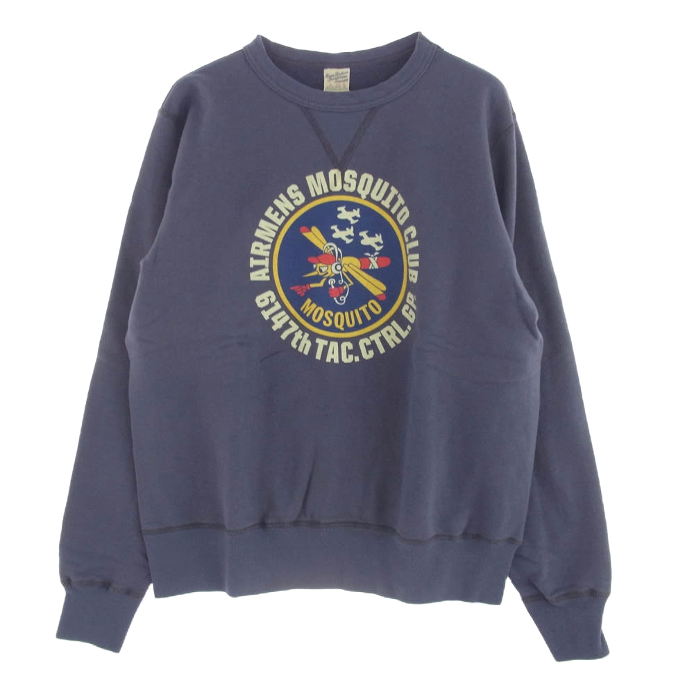 Buzz Rickson's バズリクソンズ BR69290 AIRMENS MOSQUITO CLUB セットインスリーブ クルーネック スウェット ネイビー系 L【新古品】【未使用】【中古】