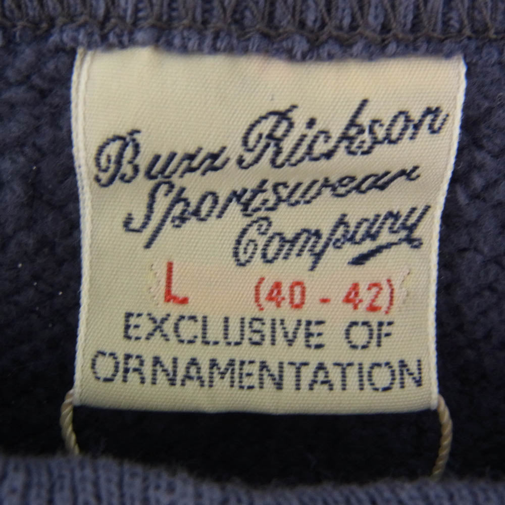 Buzz Rickson's バズリクソンズ BR69290 AIRMENS MOSQUITO CLUB セットインスリーブ クルーネック スウェット ネイビー系 L【新古品】【未使用】【中古】