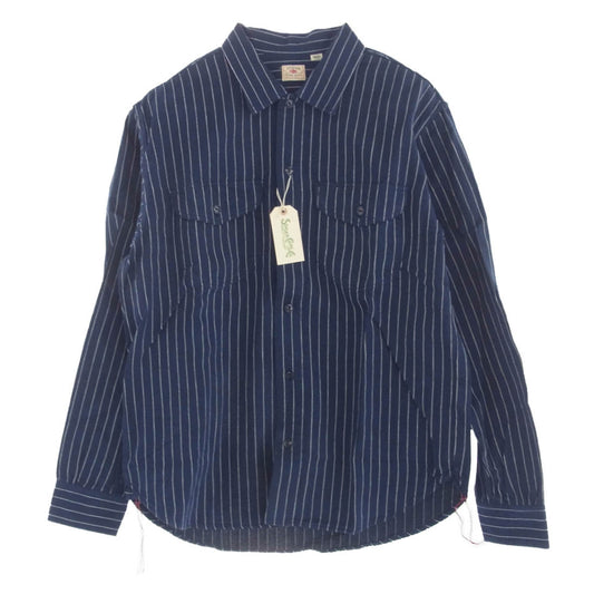 SUGAR CANE シュガーケーン SC28652 COKE STRIPE L/S WORK SHIRT コークストライプ ワーク 長袖 シャツ ダークネイビー系 ホワイト系 M【新古品】【未使用】【中古】