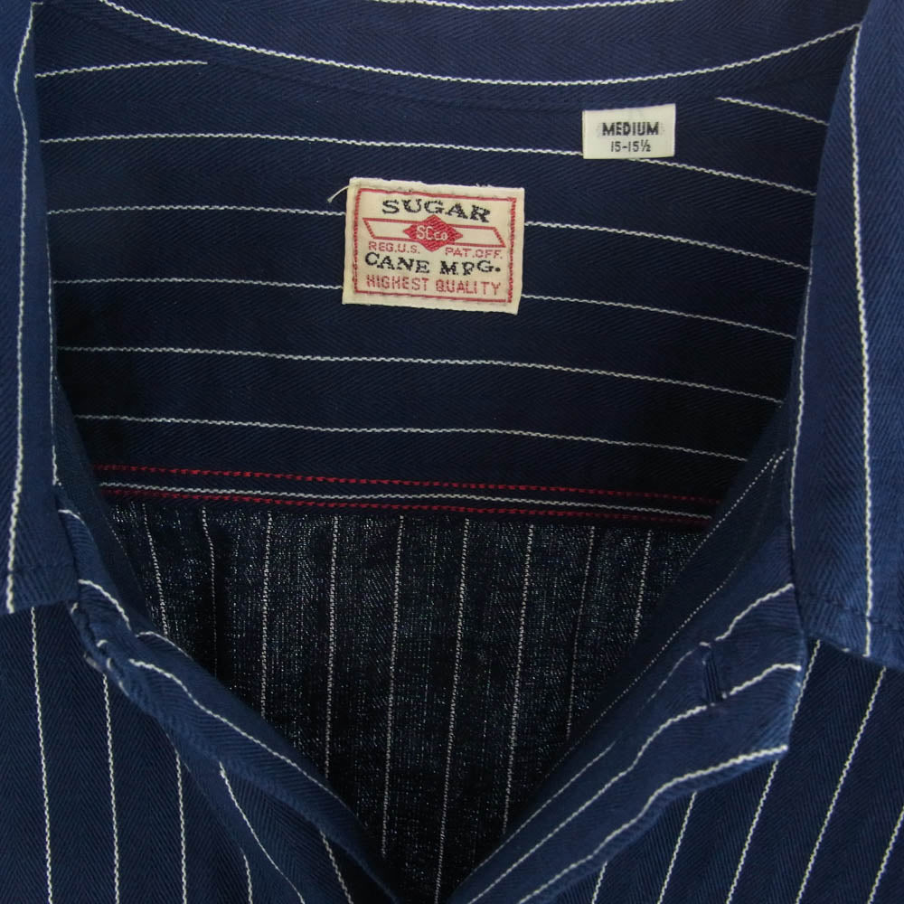 SUGAR CANE シュガーケーン SC28652 COKE STRIPE L/S WORK SHIRT コークストライプ ワーク 長袖 シャツ ダークネイビー系 ホワイト系 M【新古品】【未使用】【中古】