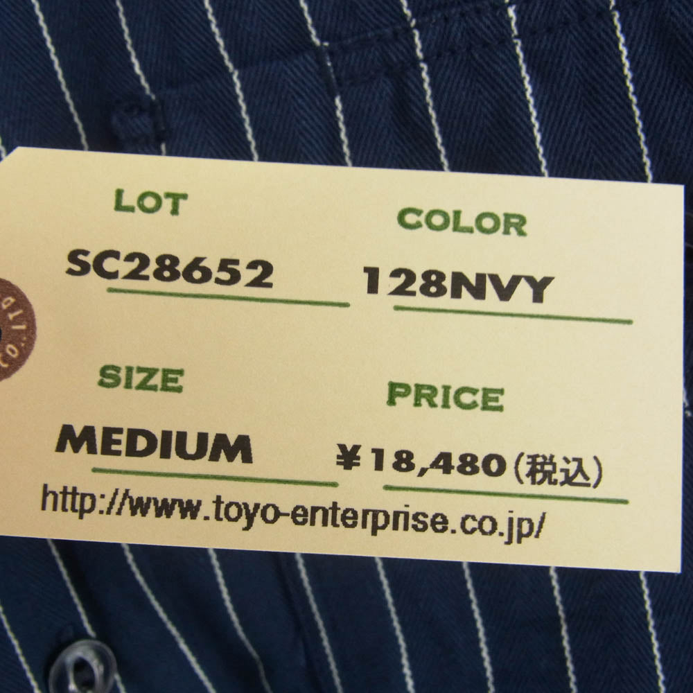 SUGAR CANE シュガーケーン SC28652 COKE STRIPE L/S WORK SHIRT コークストライプ ワーク 長袖 シャツ ダークネイビー系 ホワイト系 M【新古品】【未使用】【中古】