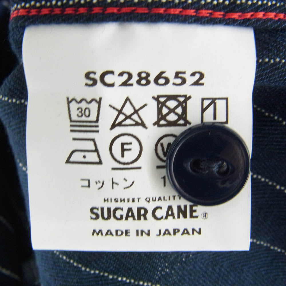 SUGAR CANE シュガーケーン SC28652 COKE STRIPE L/S WORK SHIRT コークストライプ ワーク 長袖 シャツ ダークネイビー系 ホワイト系 M【新古品】【未使用】【中古】