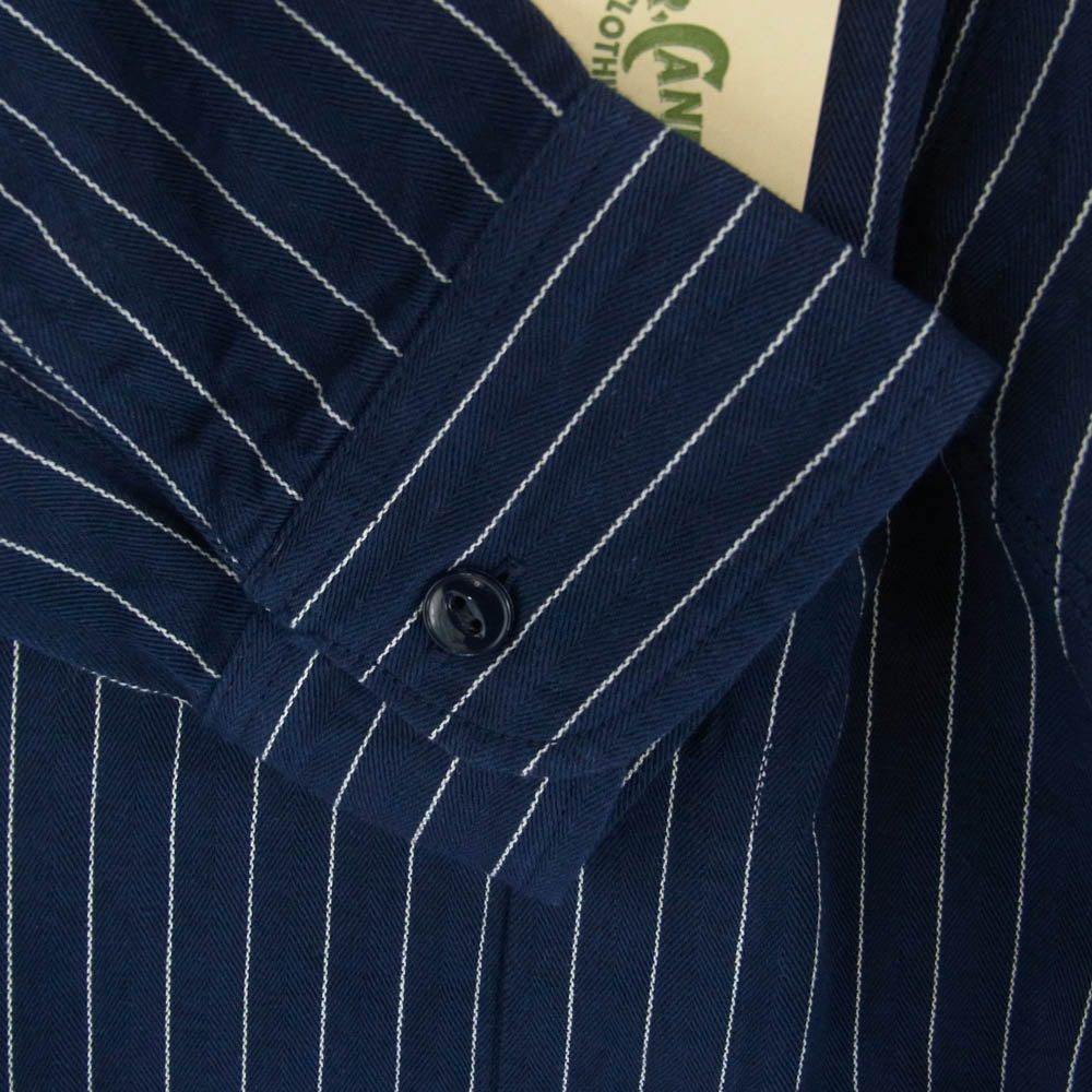 SUGAR CANE シュガーケーン SC28652 COKE STRIPE L/S WORK SHIRT コークストライプ ワーク 長袖 シャツ ダークネイビー系 ホワイト系 M【新古品】【未使用】【中古】