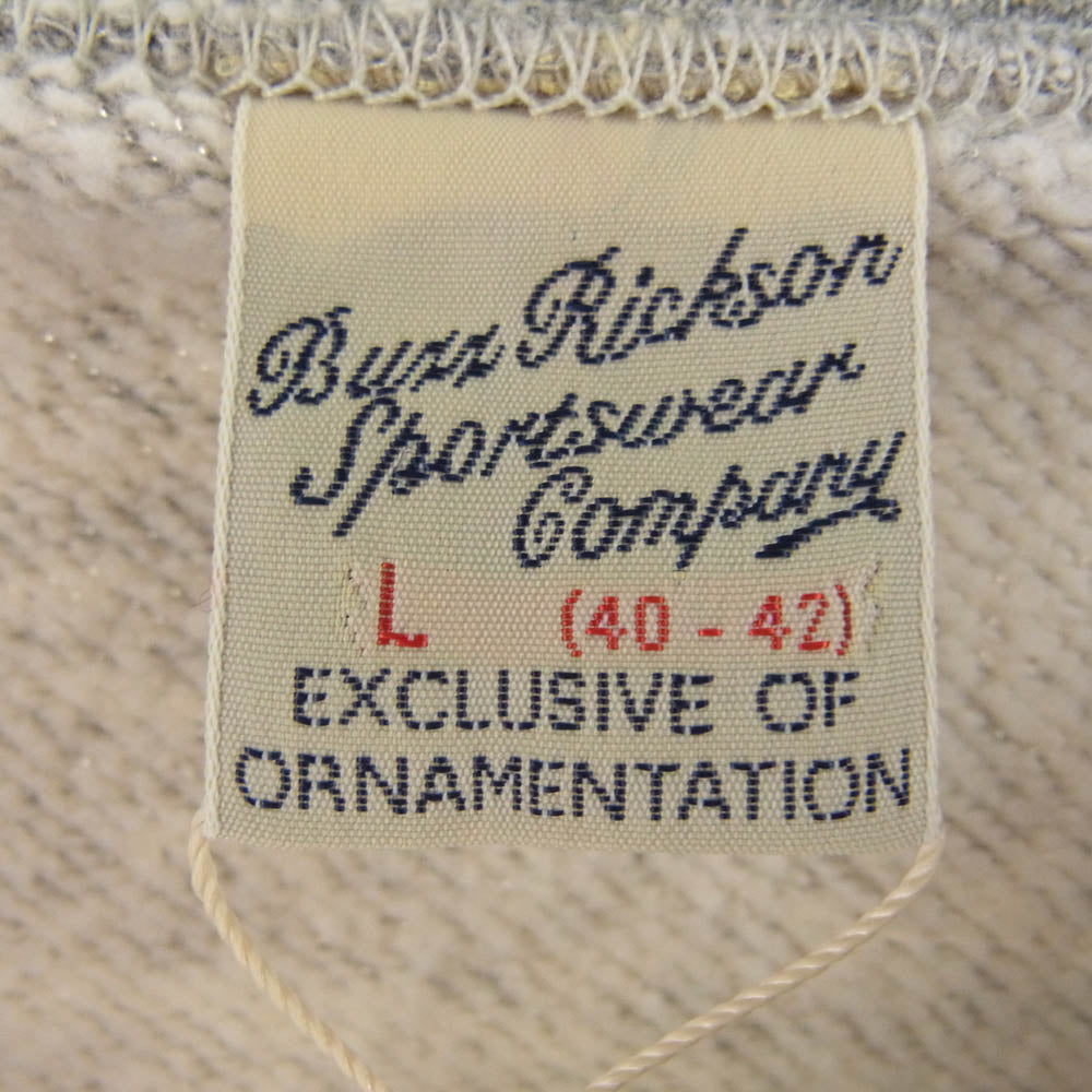 Buzz Rickson's バズリクソンズ BR65599 FULL ZIP SWEAT PARKA U.S. AIR FORCE ジップ アップ プリント スウェット パーカー グレー系 L【新古品】【未使用】【中古】