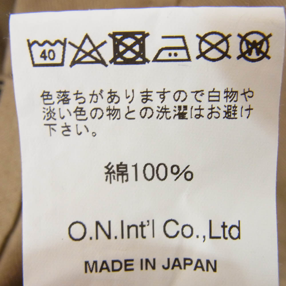 ONI DENIM 鬼デニム ONI-03501SVC-KHB 経糸 緯糸先染め 9.5ozセルビッジチノ カバーオール ジャケット ベージュ系 42【極上美品】【中古】