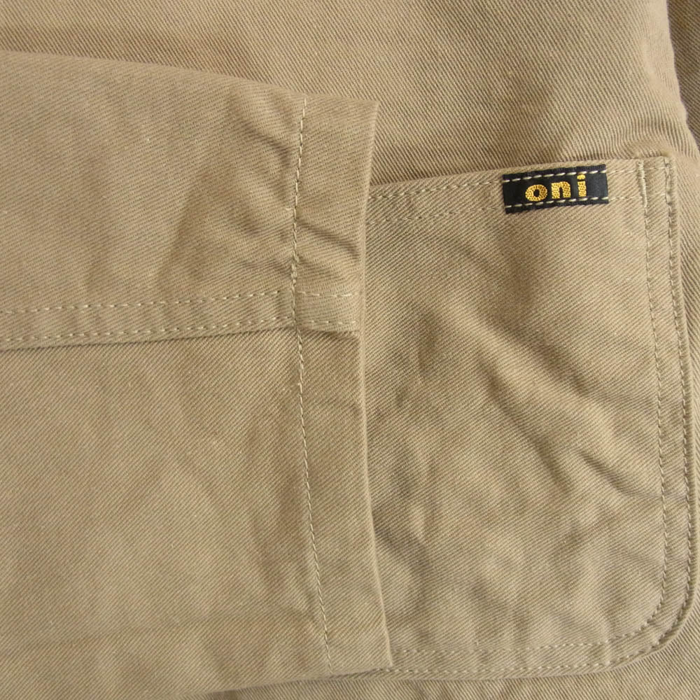 ONI DENIM 鬼デニム ONI-03501SVC-KHB 経糸 緯糸先染め 9.5ozセルビッジチノ カバーオール ジャケット ベージュ系 42【極上美品】【中古】