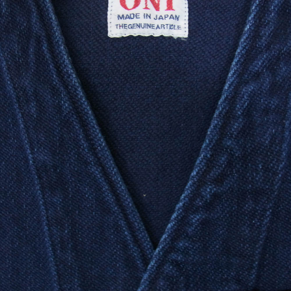 ONI DENIM 鬼デニム ONI-05100-3×3 IDT 縦横3本引き揃え インディゴ ツイル バイオ ウォッシュ ベスト インディゴブルー系 42【極上美品】【中古】