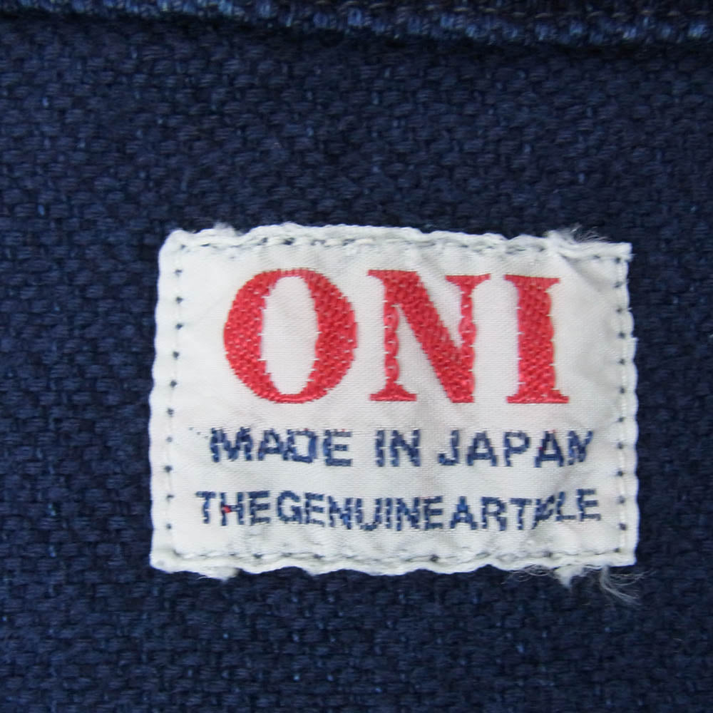 ONI DENIM 鬼デニム ONI-05100-3×3 IDT 縦横3本引き揃え インディゴ ツイル バイオ ウォッシュ ベスト インディゴブルー系 42【極上美品】【中古】