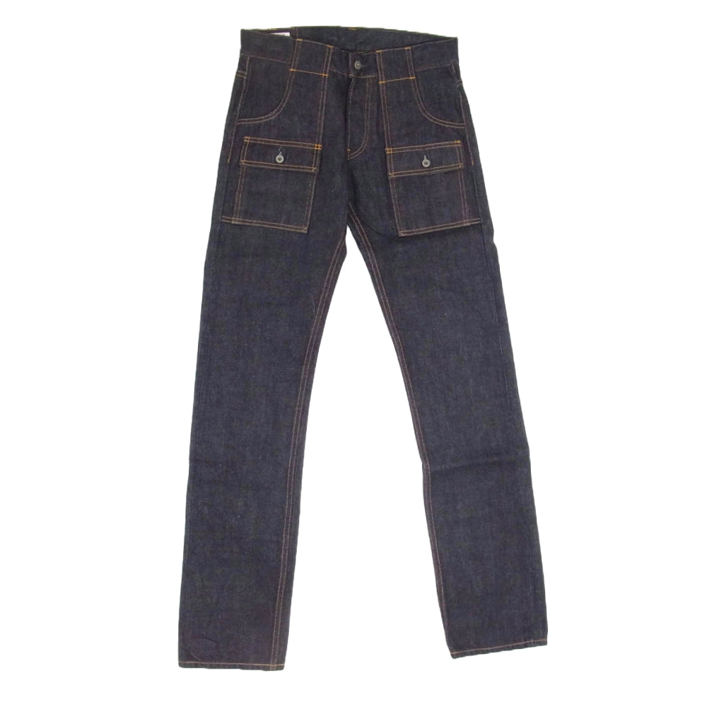 ONI DENIM 鬼デニム ONI-107 Low Tension Denim 15oz Bush Pants ローテンション ボタンフライ デニム ブッシュ パンツ S インディゴブルー系 S【新古品】【未使用】【中古】