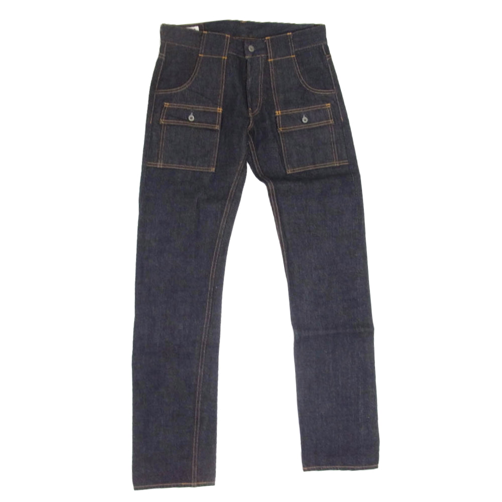 ONI DENIM 鬼デニム ONI-107 Low Tension Denim 15oz Bush Pants ローテンション ボタンフライ デニム ブッシュ パンツ M インディゴブルー系 M【新古品】【未使用】【中古】