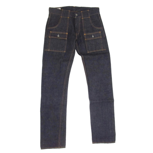 ONI DENIM 鬼デニム ONI-107 Low Tension Denim 15oz Bush Pants ローテンション ボタンフライ デニム ブッシュ パンツ M インディゴブルー系 M【新古品】【未使用】【中古】