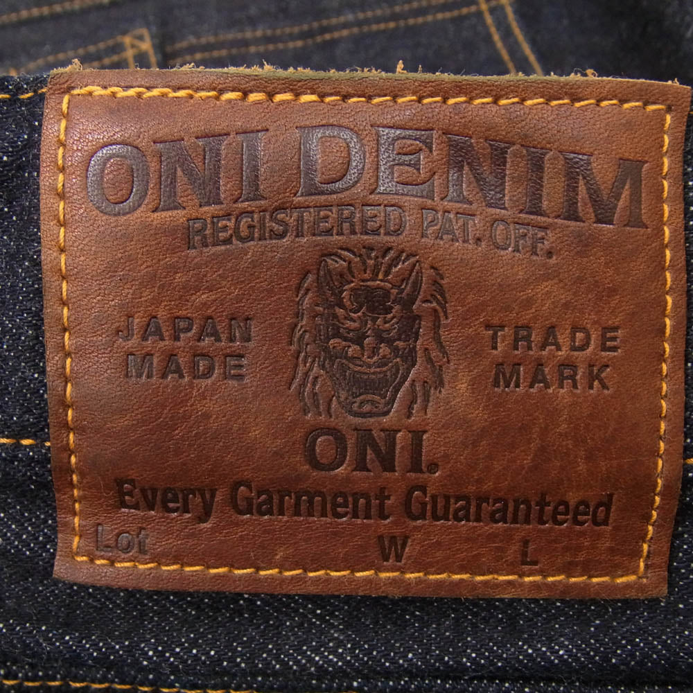 ONI DENIM 鬼デニム ONI-107 Low Tension Denim 15oz Bush Pants ローテンション ボタンフライ デニム ブッシュ パンツ M インディゴブルー系 M【新古品】【未使用】【中古】