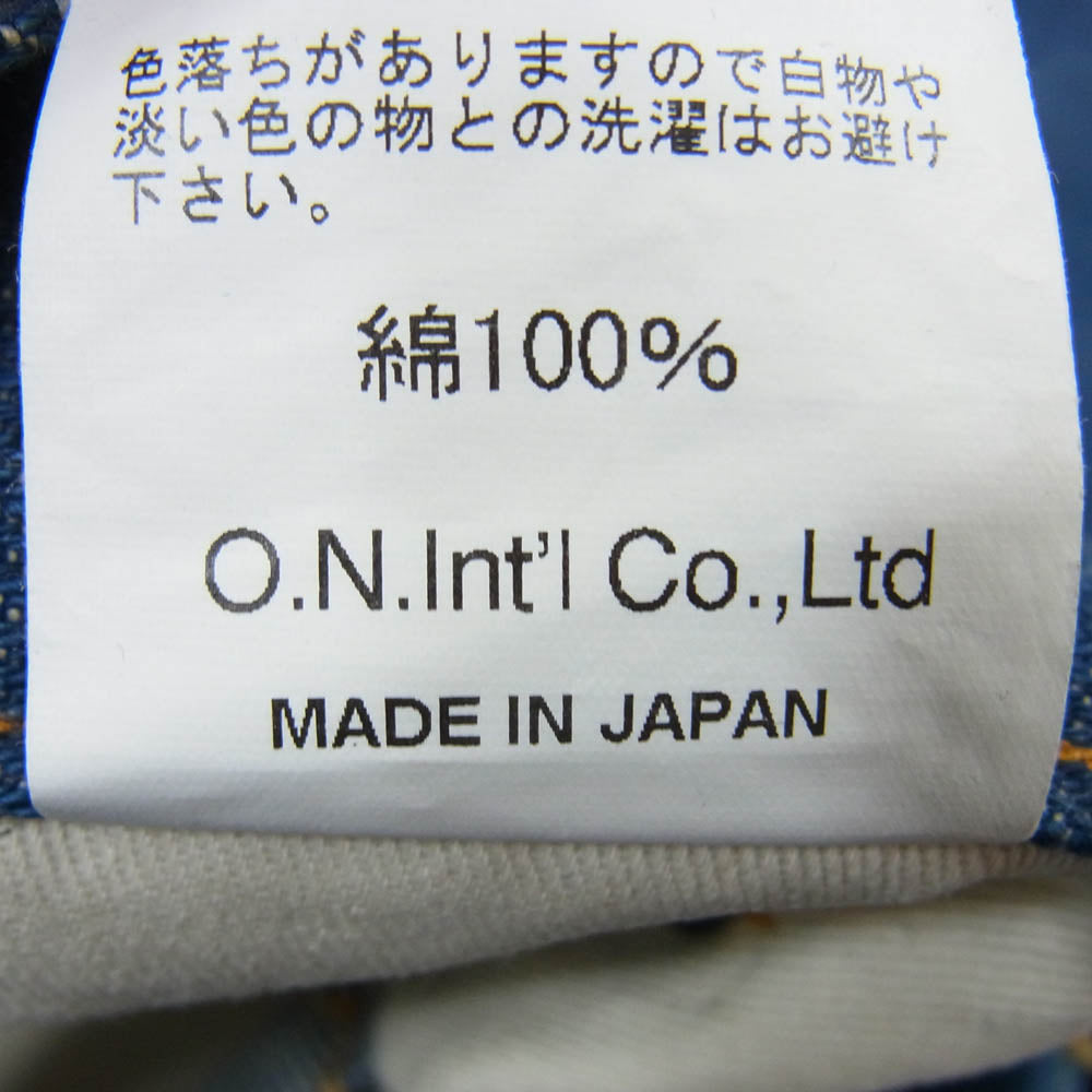ONI DENIM 鬼デニム ONI-570-OFBD 13.7oz. オールドフェードブルーデニム クラシックストレート ワンウォッシュ デニム パンツ W32 インディゴブルー系 32【極上美品】【中古】