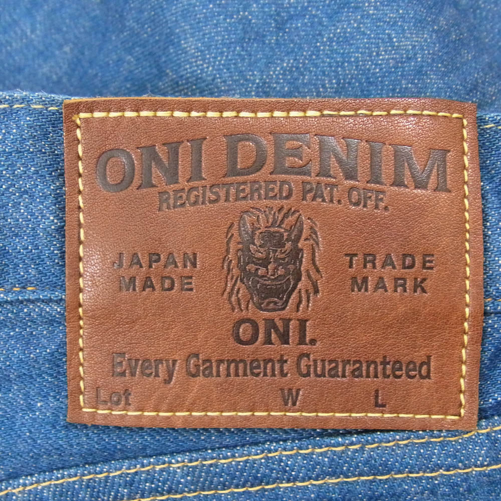 ONI DENIM 鬼デニム ONI-570-OFBD 13.7oz. オールドフェードブルーデニム クラシックストレート ワンウォッシュ デニム パンツ W34 インディゴブルー系 34【極上美品】【中古】