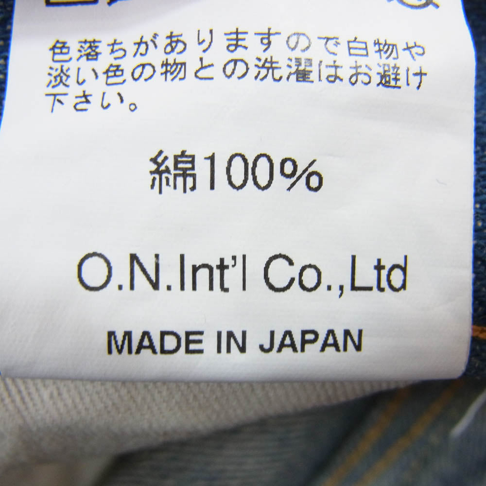 ONI DENIM 鬼デニム ONI-570-OFBD 13.7oz. オールドフェードブルーデニム クラシックストレート ワンウォッシュ デニム パンツ W34 インディゴブルー系 34【極上美品】【中古】