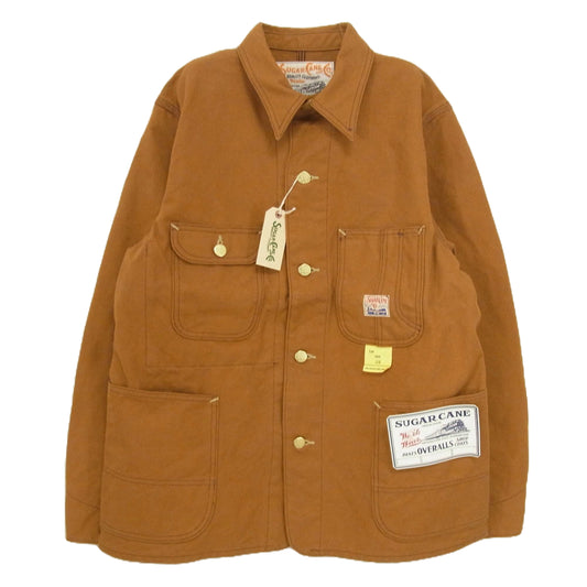 SUGAR CANE シュガーケーン SC15657 13oz. BROWN DUCK WORK COAT 13オンス ブラウンダック 生地 ワーク コート カバーオール ブラウン系 38【新古品】【未使用】【中古】