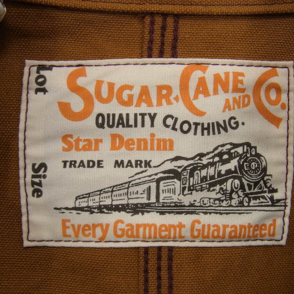 SUGAR CANE シュガーケーン SC15657 13oz. BROWN DUCK WORK COAT 13オンス ブラウンダック 生地 ワーク コート カバーオール ブラウン系 38【新古品】【未使用】【中古】