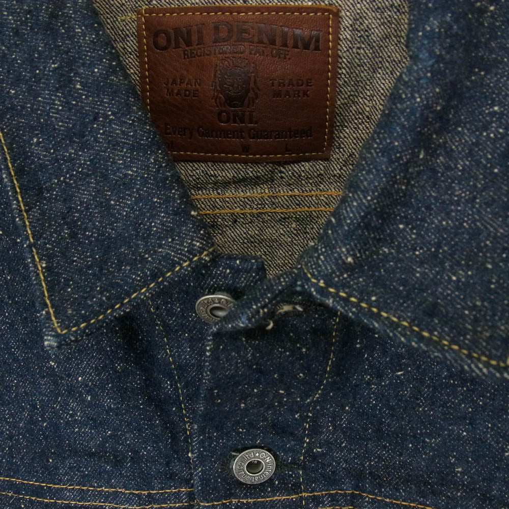 ONI DENIM 鬼デニム 24AW ONI-02527P-CCD 15oz. クラッシュド コンクリート デニム 歌舞伎耳 3rdタイプ デニム ジャケット インディゴブルー系 40【新古品】【未使用】【中古】