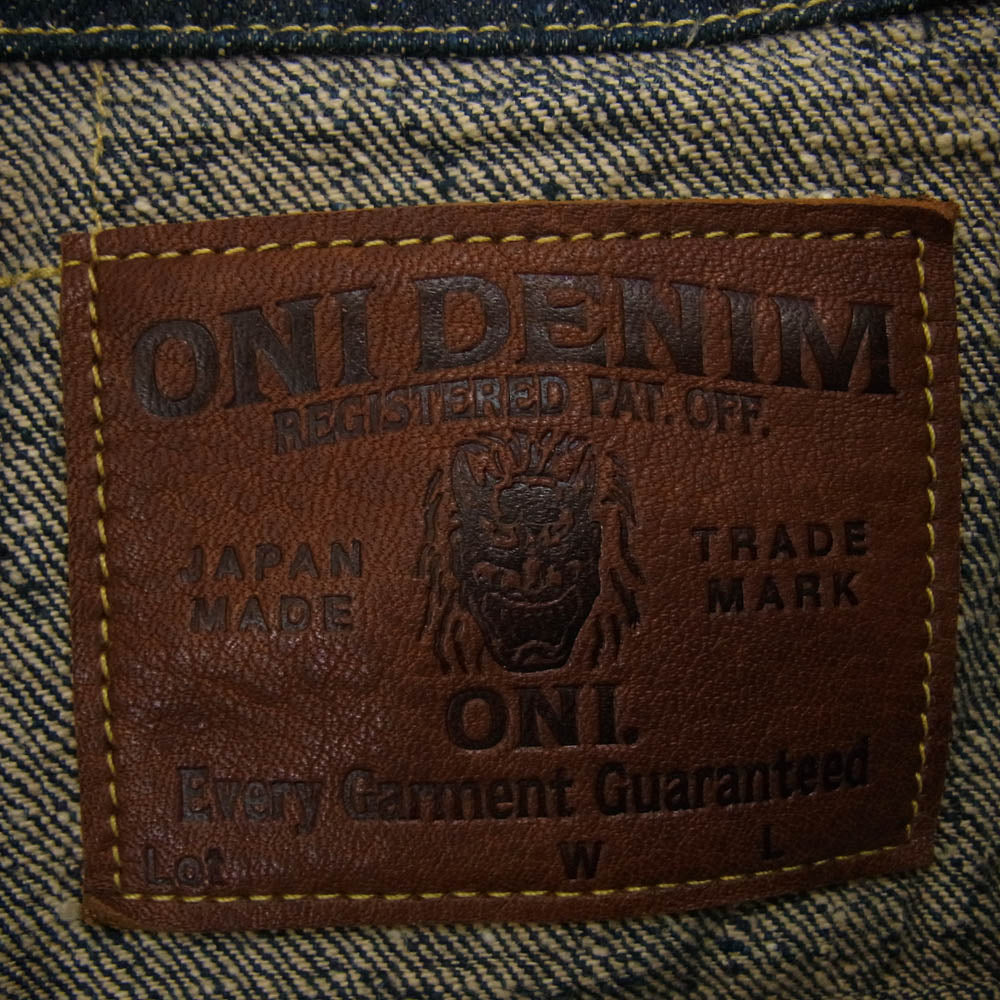 ONI DENIM 鬼デニム 24AW ONI-02527P-CCD 15oz. クラッシュド コンクリート デニム 歌舞伎耳 3rdタイプ デニム ジャケット インディゴブルー系 40【新古品】【未使用】【中古】