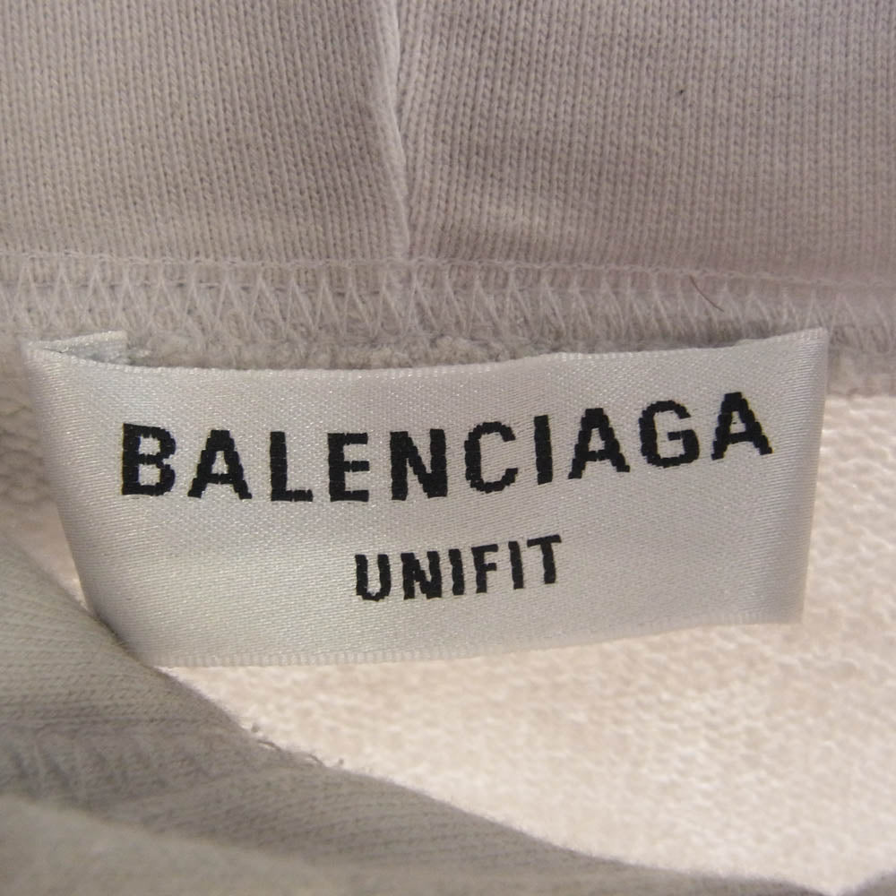 BALENCIAGA バレンシアガ 22SS 697879 TMV89 Metal Hoodie Oversized メタルロゴプリントフーディ オーバーサイズ プルオーバー パーカー?? グレー系 2【中古】