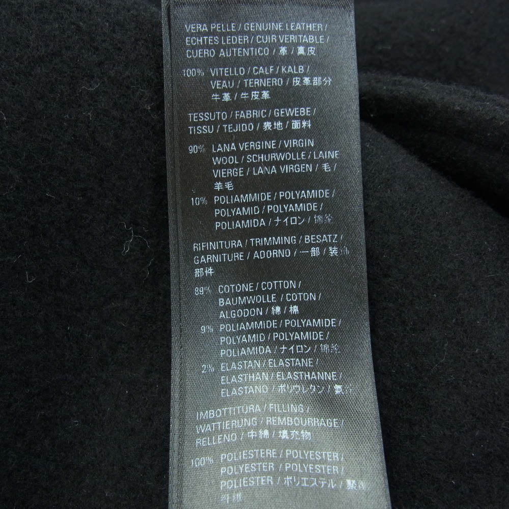 BALENCIAGA バレンシアガ 595226 TGU07 パリフラッグ 袖レザー スタジャン ブルゾン ジャケット ブラック系 42【中古】