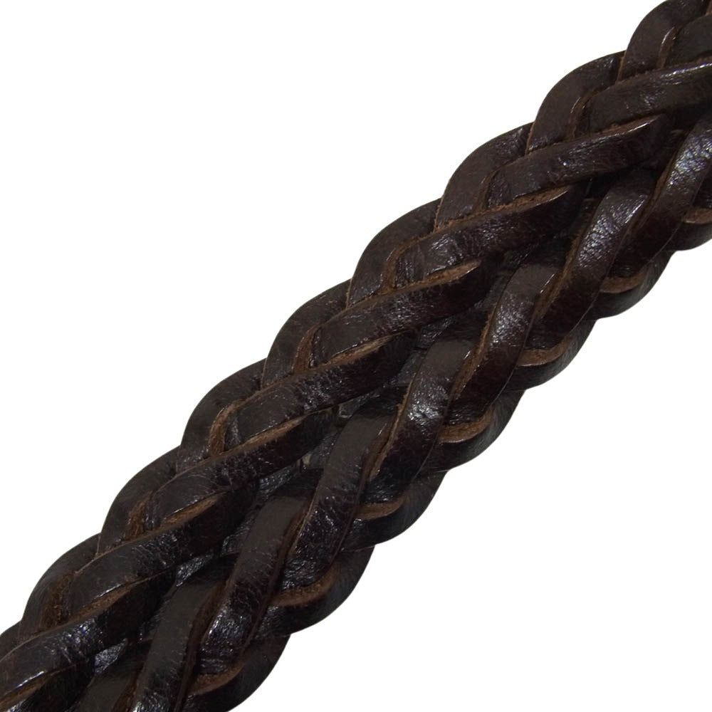 WHITE HOUSE COX ホワイトハウスコックス 28mm PLAITED BELT レザー メッシュ ベルト ブラウン系 32 80【中古】