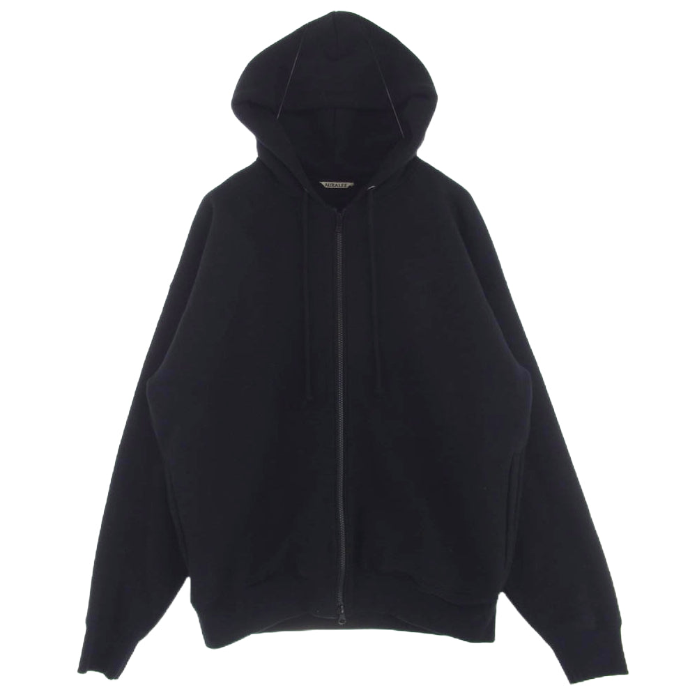 AURALEE オーラリー A20AP04SS COTTON CASHMERE SWEAT カシミヤ カシミア フルジップ パーカー ブラック系 4【中古】
