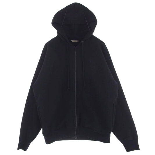 AURALEE オーラリー A20AP04SS COTTON CASHMERE SWEAT カシミヤ カシミア フルジップ パーカー ブラック系 4【中古】