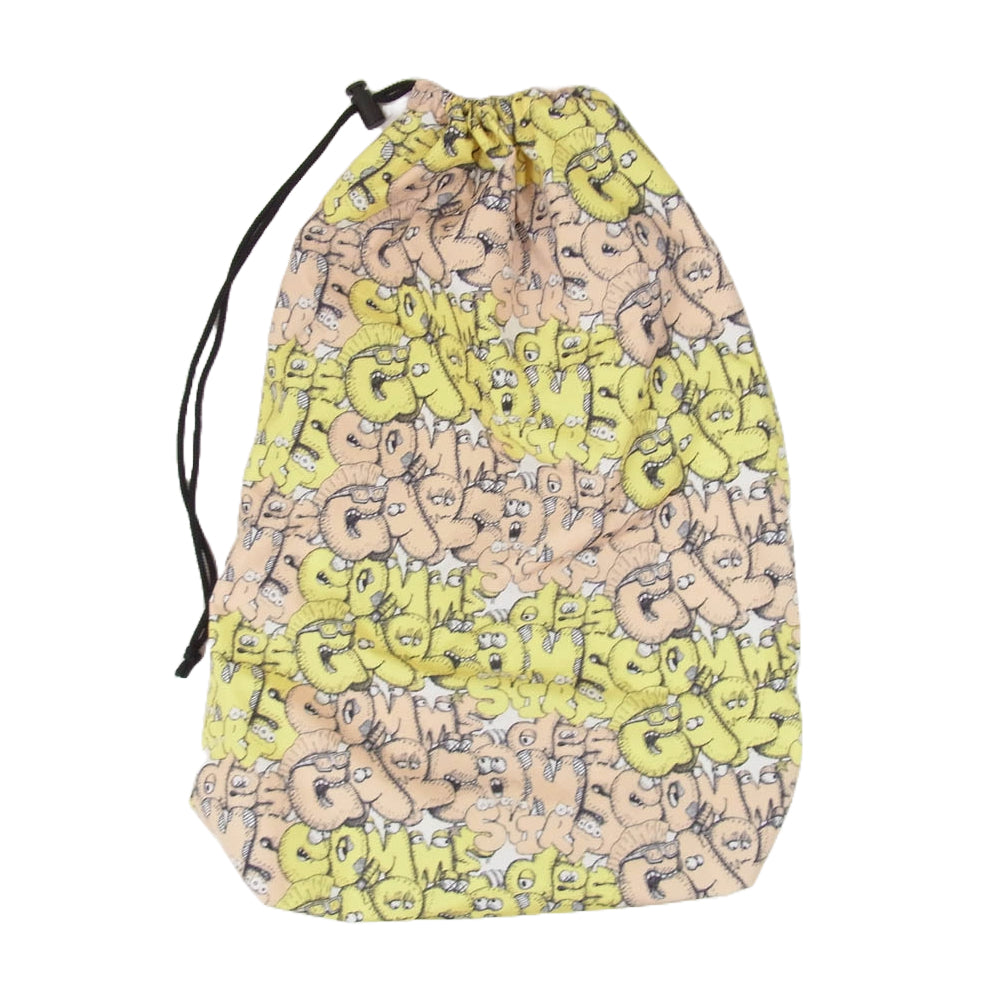 コムデギャルソンシャツ 21AW × KAWS ナップサック ワンショルダー バッグ 総柄 イエロー系【中古】