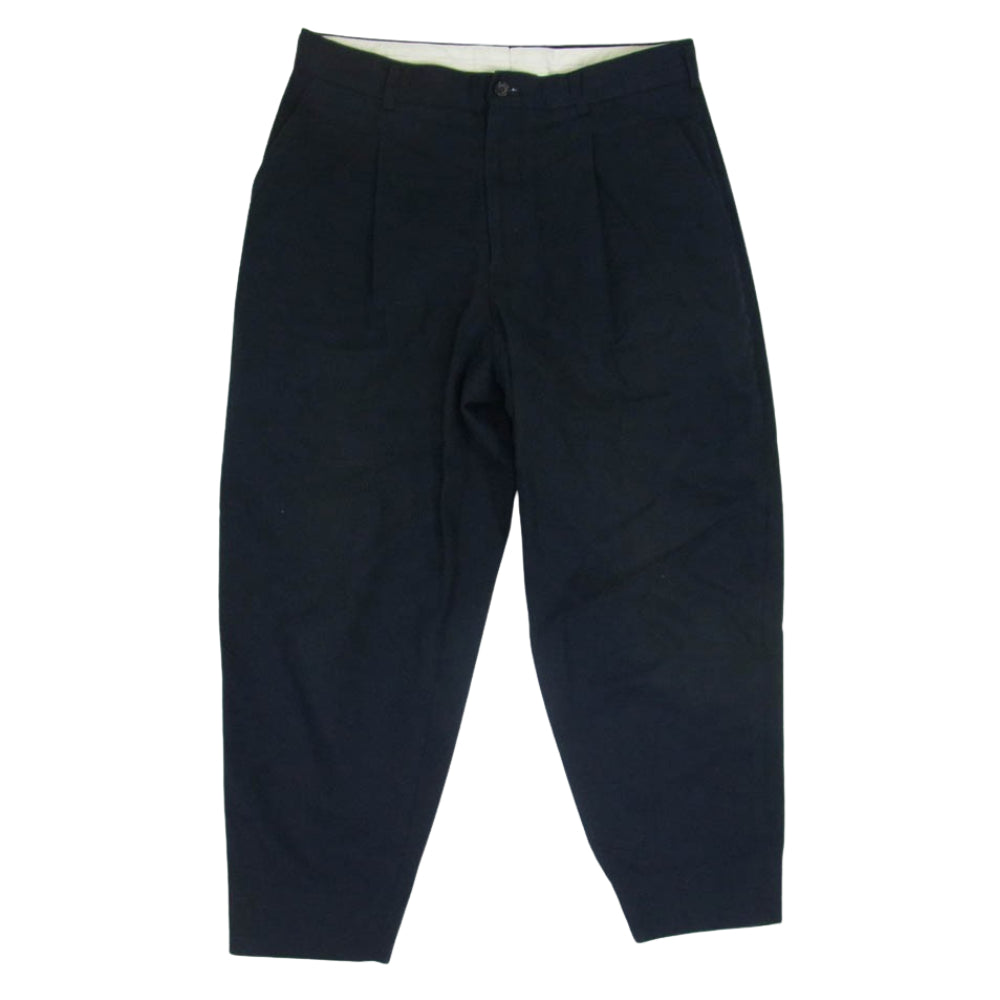 COMME des GARCONS HOMME DEUX コムデギャルソンオムドゥ DA-P073 コットン タックパンツ ワイド テーパードパンツ ダークネイビー系 M【中古】