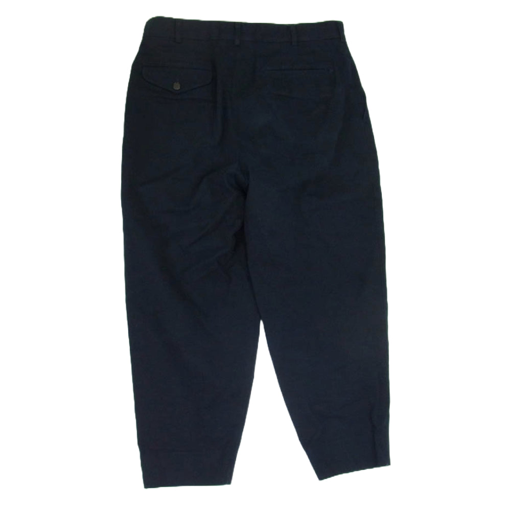 COMME des GARCONS HOMME DEUX コムデギャルソンオムドゥ DA-P073 コットン タックパンツ ワイド テーパードパンツ ダークネイビー系 M【中古】