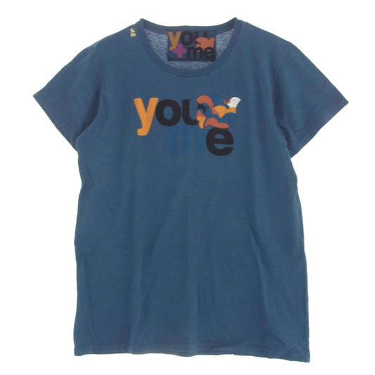 フリーシティ you＋ me プリント 半袖 Tシャツ ネイビー系【中古】